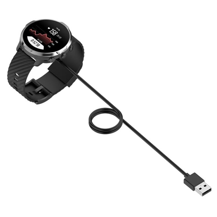 xDfind watch charging cable connected to a smartwatch, with USB-A plug