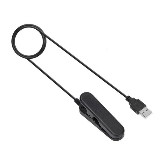 Black USB watch charging clip with cable and USB-A plug for Polar V800