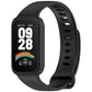 Black silicone watch band with fitness tracker and perforated adjustable strap