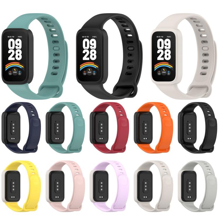 Assorted silicone watch bands in multiple colors, shown front and back