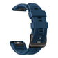Dark navy silicone sport watch band with adjustment holes and buckle