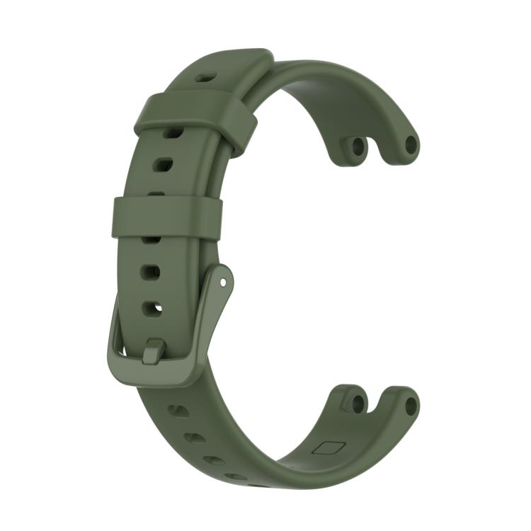 Dark green silicone watch band with buckle and adjustment holes for Garmin Lily