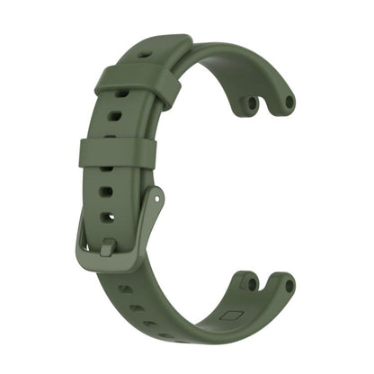 Dark green silicone watch band with buckle and adjustment holes for Garmin Lily