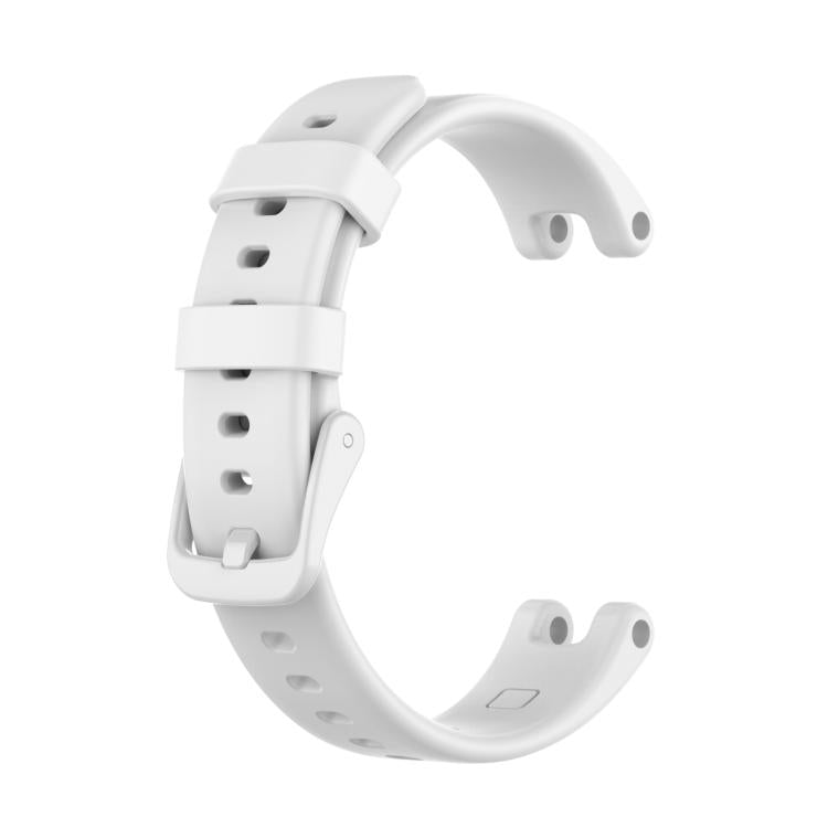 White silicone watch band with buckle and adjustment holes for Garmin Lily