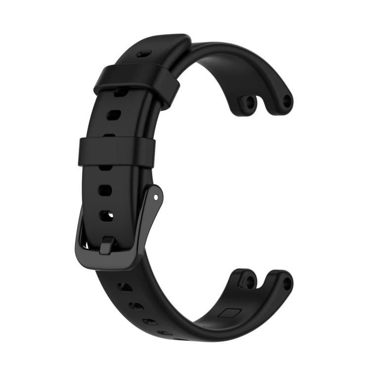 Black silicone watch band with buckle and adjustment holes for Garmin Lily
