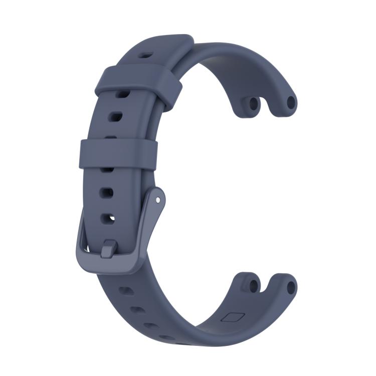 Blue-gray silicone watch band with buckle and adjustment holes for Garmin Lily