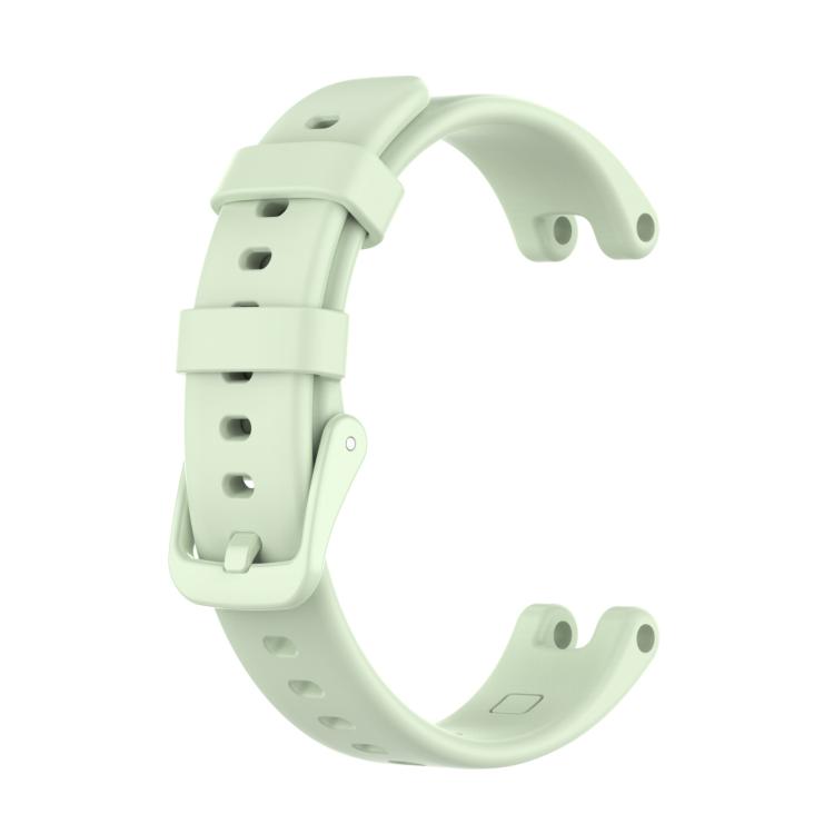 Pale green silicone watch band with buckle and adjustment holes for Garmin Lily
