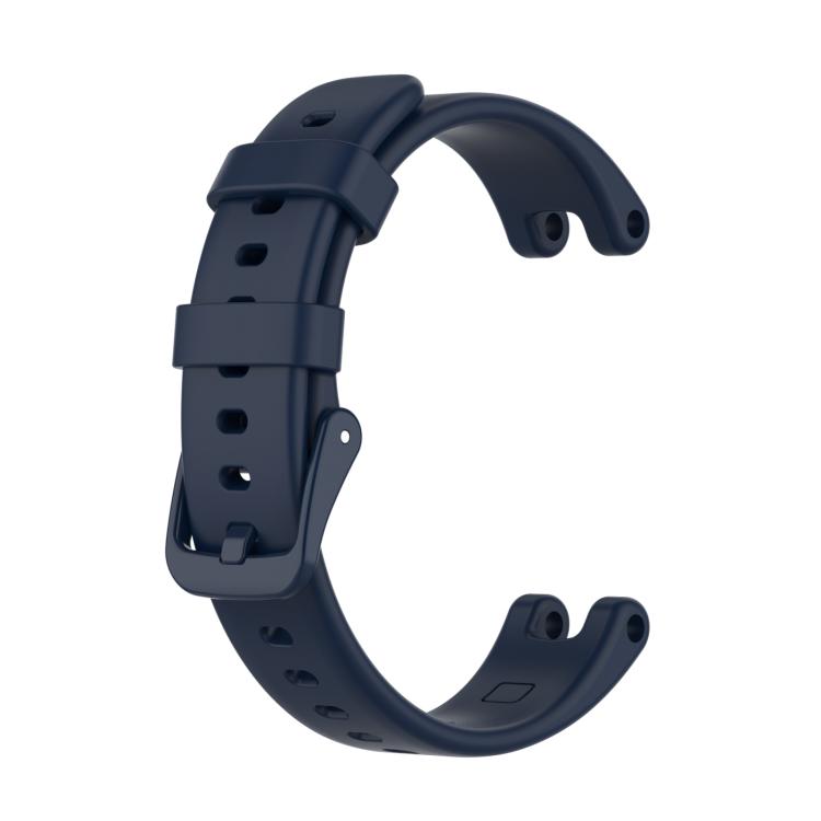 Midnight blue silicone watch band with adjustable holes and buckle