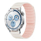 Cream and pale pink silicone magnetic watch band with segmented links