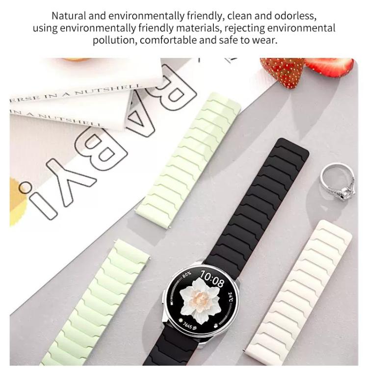 xDfind black silicone watch band with separate mint and off-white band sections