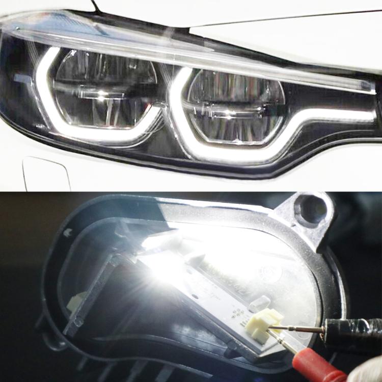 Left LED daytime running light with white angel-eye ring illumination