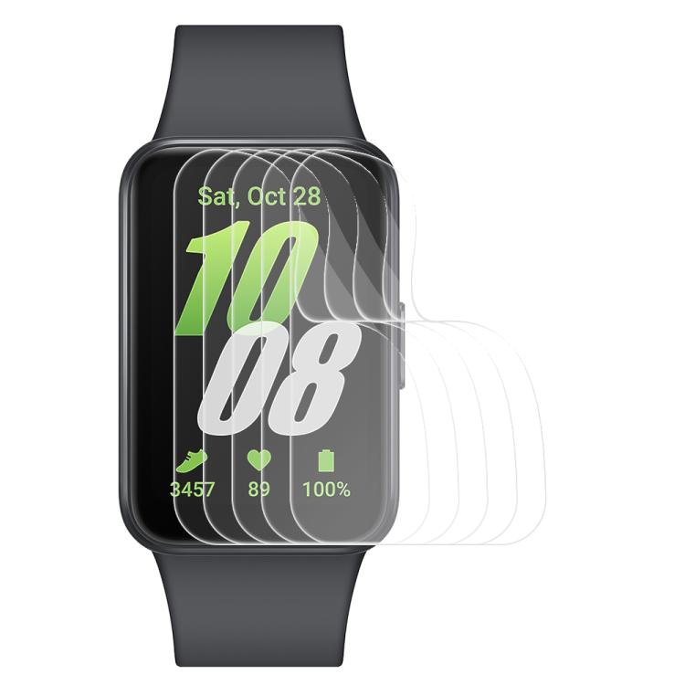Clear hydrogel screen protector shown over a rectangular smartwatch display.