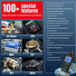 KONNWEI KW420 OBD2 scanner features screen with oil reset and system list