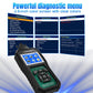 Handheld OBD2 scanner with 2.8-inch color screen and blue menu display