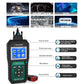 OBD2 diagnostic tool with color screen and grouped side buttons, black casing