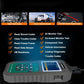 OBD2 diagnostic scan tool showing feature list like stored codes and monitor test