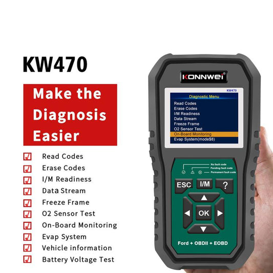 KONNWEI KW470 2.8 inch Color Screen Car OBD2 Fault Diagnostic Scan Tool for Ford, KW470