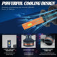 Car LED headlight bulb cooling design with heat sink and silent turbo fan