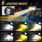 30W 3000LM 6000K Motorcycle Dual Lens LED Spotlight with Control Cable Set