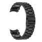 Black three-bead metal watch band with exposed quick-release connectors.