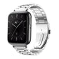 Silver three-bead metal watch band shown attached to a rectangular OPPO watch.