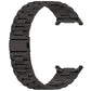 Detached black three-bead metal watch band with open clasp