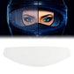 Anti-fog visor lens film, white oval sheet with curved cut edges