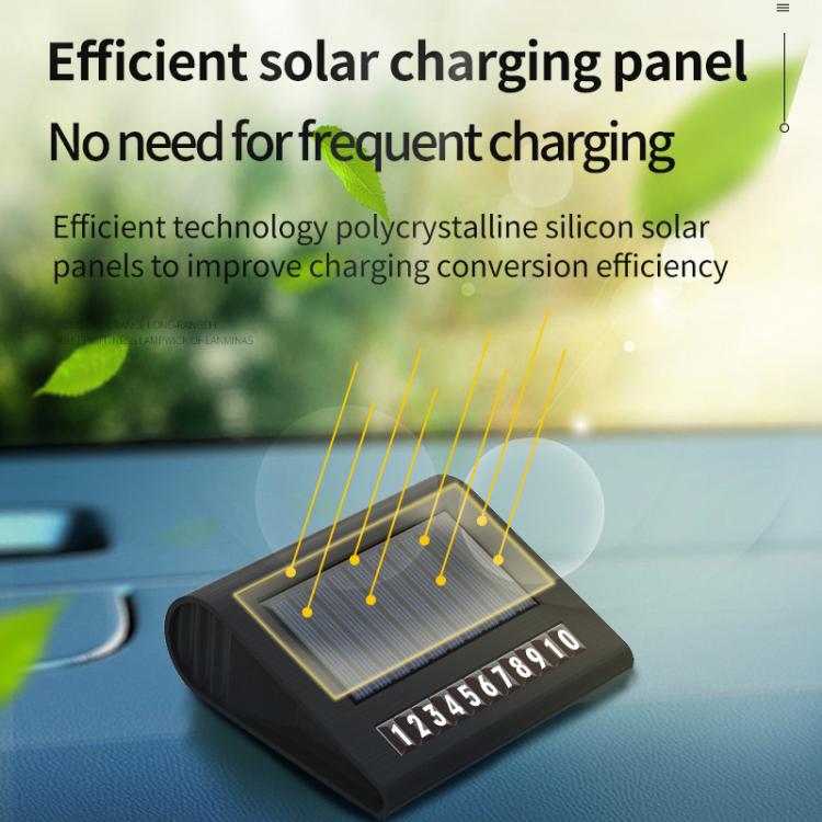 Solar car air purifier with solar charging panel and number-plate strip on dash