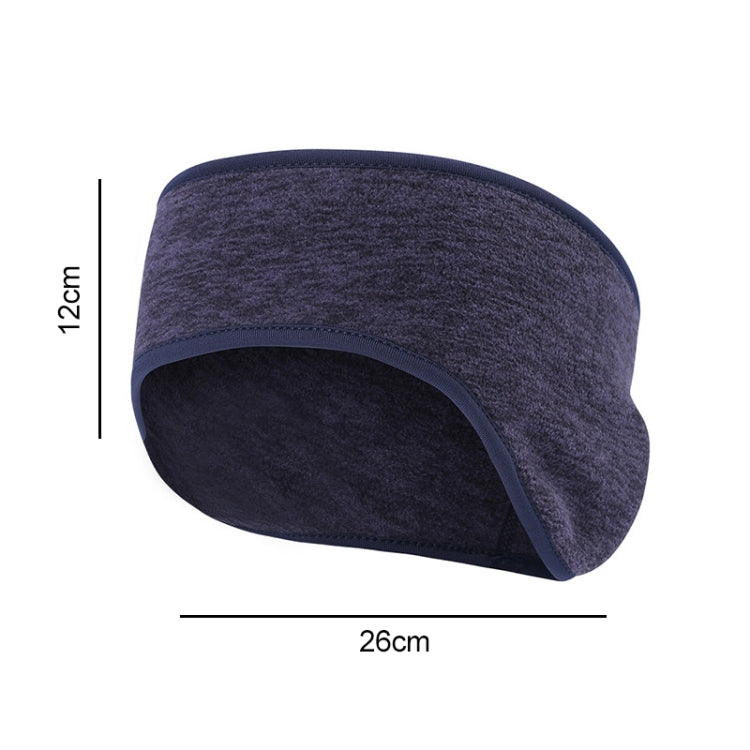 Winter riding turban headband ear warmer, heather dark blue, 26cm x 12cm