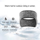 Winter riding turban headband ear warmer, heather gray with black interior lining