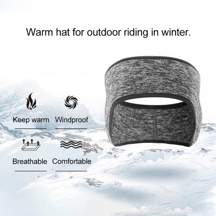 Winter riding turban headband ear warmer, heather gray with black interior lining