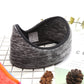 Winter riding turban headband ear warmer, heather gray inner view with black trim