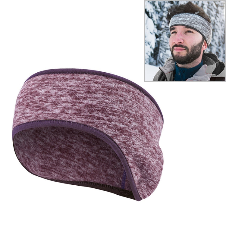 Winter riding turban headband ear warmer, heather rose pink with black trim