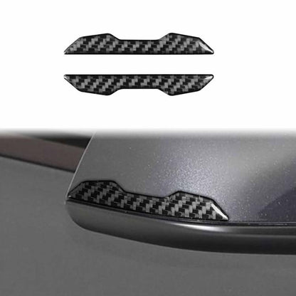 Black carbon fiber rearview mirror anti-collision stickers, 2-piece set