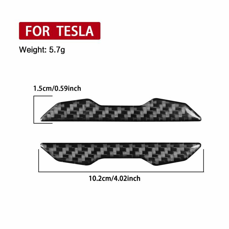 Black carbon fiber rearview mirror anti-collision sticker pair, 2-piece set