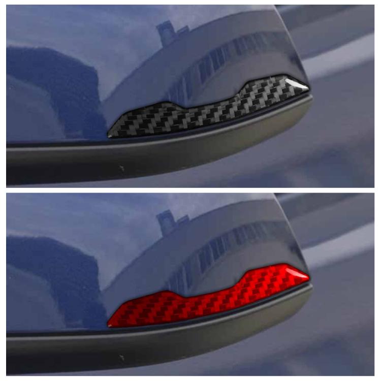 Black and red carbon fiber rearview mirror anti-collision stickers on mirror covers