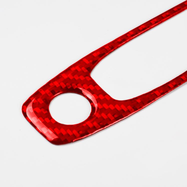 Red carbon-fiber reading light panel sticker with oval cutout and round holes
