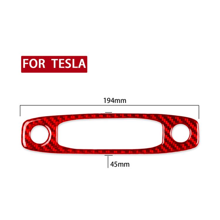 Red carbon-fiber reading light panel sticker (194 x 45 mm)