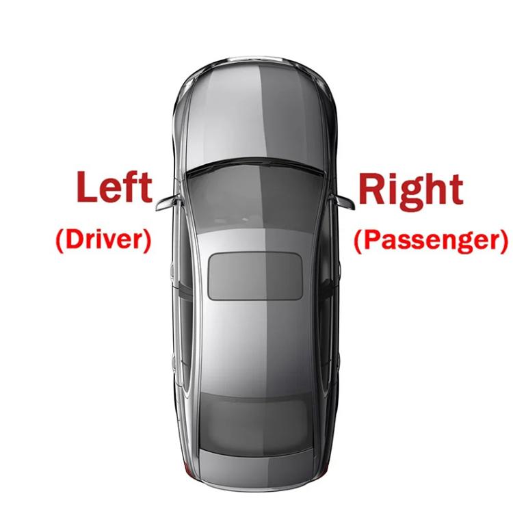 Vehicle diagram marking driver-side left and passenger-side right rear light position