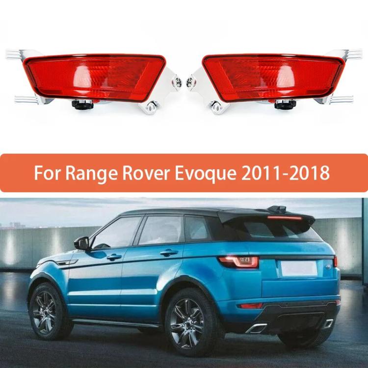 Pair of rear bumper fog lights with red lenses, each with black bulb housing