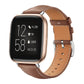 xDfind Flat Head Black Shark Fine Grain Leather Watch Band, For Fitbit Versa 4 / 3 / Sense2 / 1 20mm, For Fitbit Versa 2 / Versa / Versa Lite 22mm