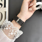 xDfind Flat Head Black Shark Fine Grain Leather Watch Band, For Fitbit Versa 4 / 3 / Sense2 / 1 20mm, For Fitbit Versa 2 / Versa / Versa Lite 22mm