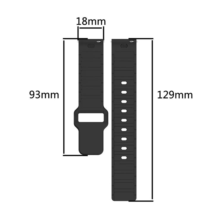 I-Shaped Dual Color Silicone Watch Band, 18mm