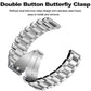 Three Beads Flat Buckle Titanium Alloy Watch Band, 24mm, 16mm