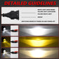 Dual-lens fog light projector with high and low beam light color outputs