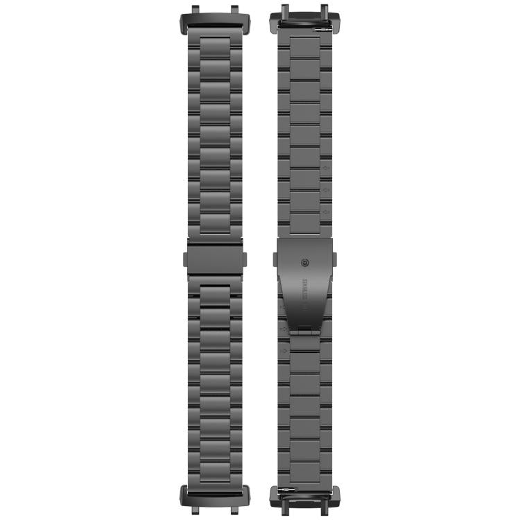Black titanium alloy watch band shown from front and back