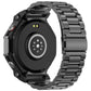 Black linked titanium alloy watch band fitted to a smartwatch