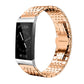 xDfind Seven-bead Solid Stainless Steel Watch Band, For Fitbit Charge 6 / 5 18mm, For Fitbit Versa 4 / 3 / Sense2 / 1 20mm, For Fitbit Charge 4 / 3 18mm