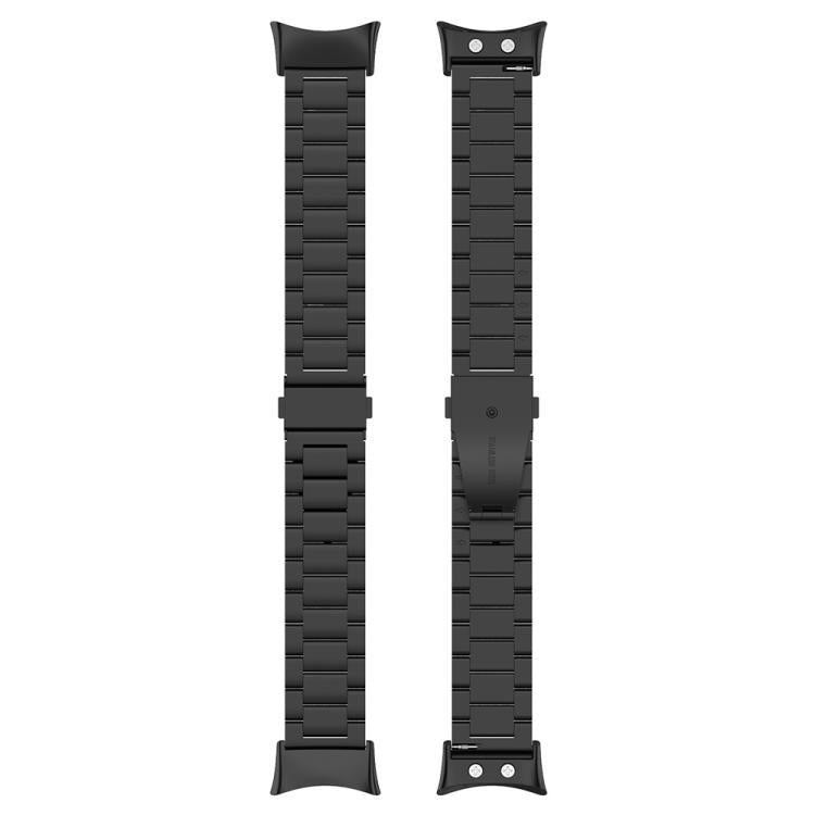 Black titanium alloy watch band shown from front and back