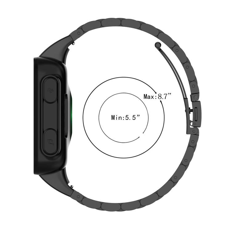 Black titanium alloy watch band with adjustable 5.5 to 8.7 inch fit